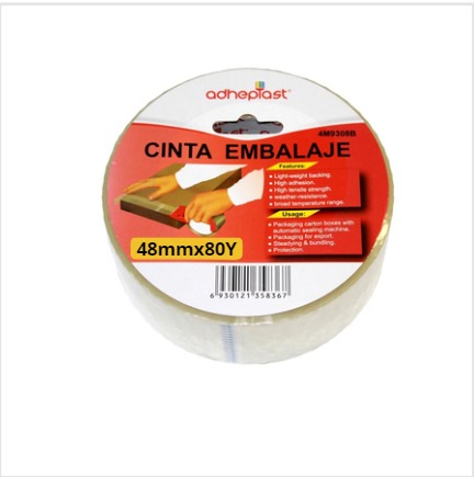 [CINADH003] CINTA EMBALAJE TRANS ADHEPLAST45X48MMX80Y