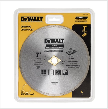 [DISCON001] DISCO CONTINUO CORTE HUMEDO 7" DW47701L