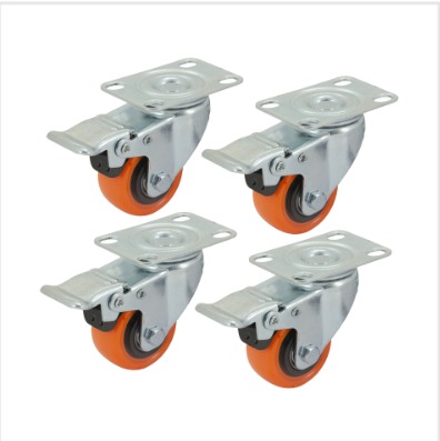[GARCEN04] GARRUCHA IND PVC GIRAT C/FRENO 1.5" TOMATE CENTURY 